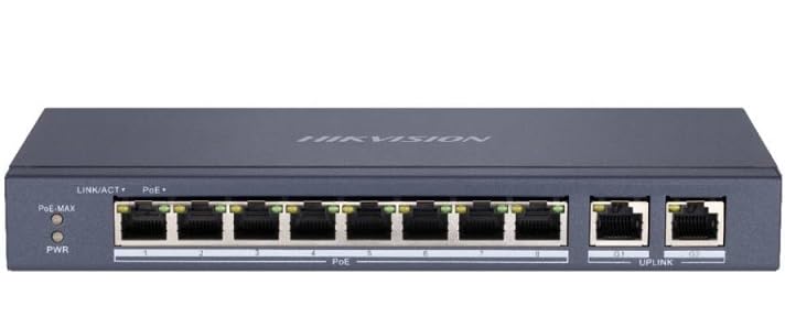 HIKVISION 8 Port Fast Ethernet Unmanaged POE Switch DS-3E0310P-E/M