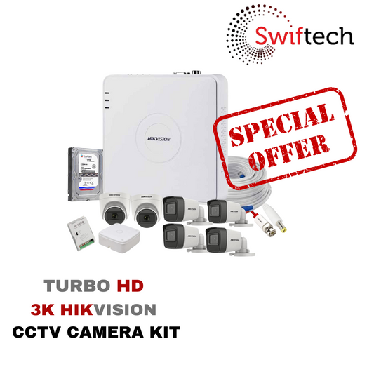 HIKVISION 3K 6 Camera complete cctv kit