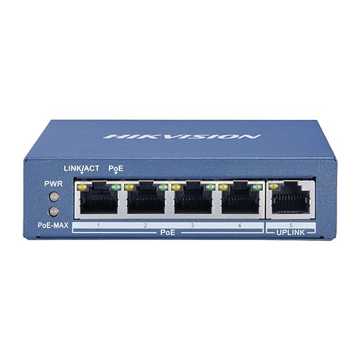 HIKVISION 4 Port Gigabit Unmanaged POE Switch for IP CCTV Cameras DS-3E0505P-E/M